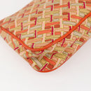 BURBERRY Blue Label Hand Bag Canvas Orange Silver Auth 169787-16