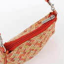BURBERRY Blue Label Hand Bag Canvas Orange Silver Auth 169787-6