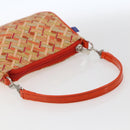 BURBERRY Blue Label Hand Bag Canvas Orange Silver Auth 169787-7
