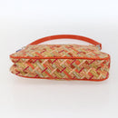 BURBERRY Blue Label Hand Bag Canvas Orange Silver Auth 169787-5