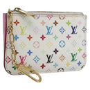 LOUIS VUITTON Multicolor Pochette Cles NM Coin Purse White M93734 Auth 169790V-1
