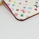 LOUIS VUITTON Multicolor Pochette Cles NM Coin Purse White M93734 Auth 169790V-14