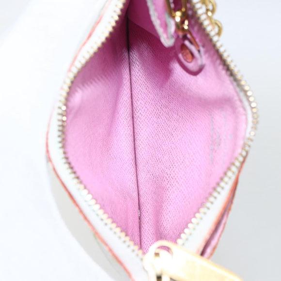 LOUIS VUITTON Multicolor Pochette Cles NM Coin Purse White M93734 Auth 169790V