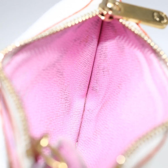 LOUIS VUITTON Multicolor Pochette Cles NM Coin Purse White M93734 Auth 169790V