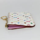 LOUIS VUITTON Multicolor Pochette Cles NM Coin Purse White M93734 Auth 169790V-3