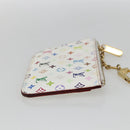 LOUIS VUITTON Multicolor Pochette Cles NM Coin Purse White M93734 Auth 169790V-4