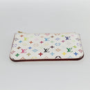 LOUIS VUITTON Multicolor Pochette Cles NM Coin Purse White M93734 Auth 169790V-5