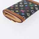 LOUIS VUITTON Monogram Multicolor Porte Monnaie Plat Black M92656 Auth 169791-15