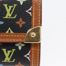 LOUIS VUITTON Monogram Multicolor Porte Monnaie Plat Black M92656 Auth 169791-8