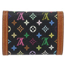 LOUIS VUITTON Monogram Multicolor Porte Monnaie Plat Black M92656 Auth 169791-2
