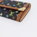 LOUIS VUITTON Monogram Multicolor Porte Monnaie Plat Black M92656 Auth 169791-14