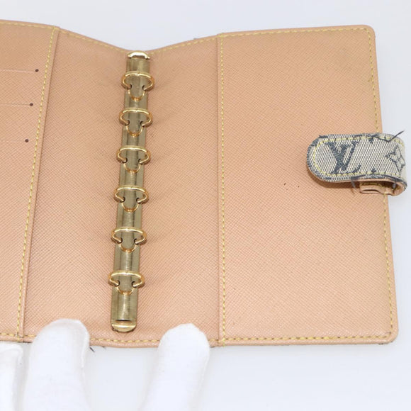 LOUIS VUITTON Monogram Mini Agenda PM Day Planner Cover Blue R20910 Auth 169793