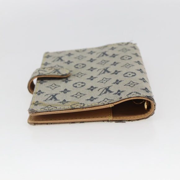 LOUIS VUITTON Monogram Mini Agenda PM Day Planner Cover Blue R20910 Auth 169793