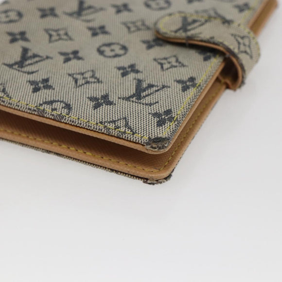 LOUIS VUITTON Monogram Mini Agenda PM Day Planner Cover Blue R20910 Auth 169793