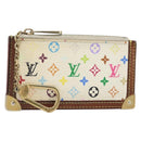 LOUIS VUITTON Monogram Multicolor Pochette Cles Purse White M92655 Auth 169794-1