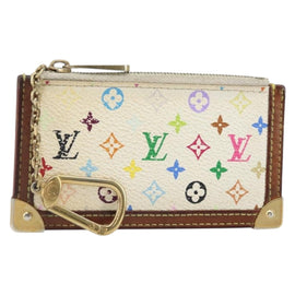 LOUIS VUITTON Monogram Multicolor Pochette Cles Purse White M92655 Auth 169794