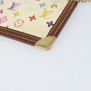 LOUIS VUITTON Monogram Multicolor Pochette Cles Purse White M92655 Auth 169794-10
