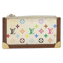 LOUIS VUITTON Monogram Multicolor Pochette Cles Purse White M92655 Auth 169794-2