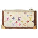LOUIS VUITTON Monogram Multicolor Pochette Cles Purse White M92655 Auth 169794-3