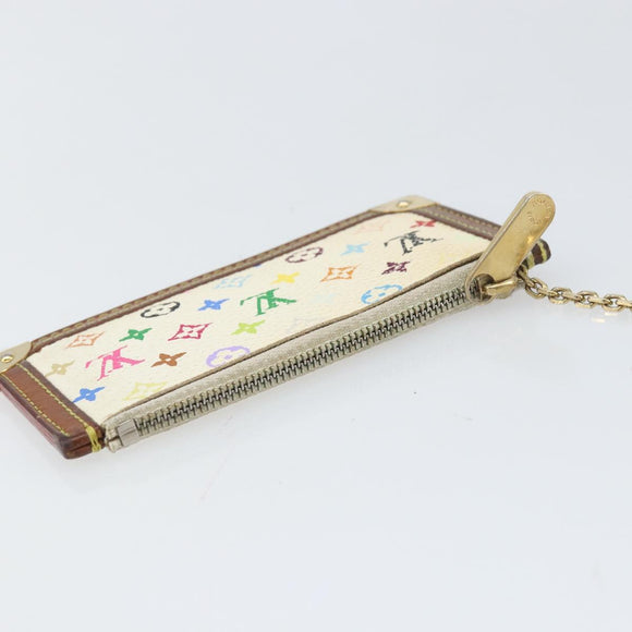 LOUIS VUITTON Monogram Multicolor Pochette Cles Purse White M92655 Auth 169794