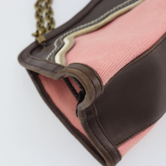 BOTTEGA VENETA Kettenhandtasche Canvas Outlet Rosa Gold 169980 Auth 169795V