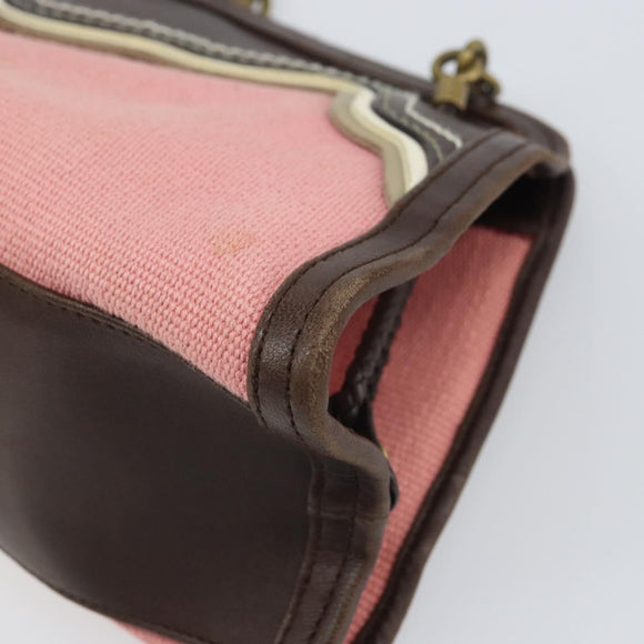 BOTTEGA VENETA Kettenhandtasche Canvas Outlet Rosa Gold 169980 Auth 169795V