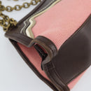 BOTTEGA VENETA Kettenhandtasche Canvas Outlet Rosa Gold 169980 Auth 169795V-17