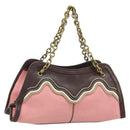 BOTTEGA VENETA Kettenhandtasche Canvas Outlet Rosa Gold 169980 Auth 169795V-1