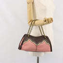BOTTEGA VENETA Kettenhandtasche Canvas Outlet Rosa Gold 169980 Auth 169795V-23