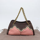 BOTTEGA VENETA Kettenhandtasche Canvas Outlet Rosa Gold 169980 Auth 169795V-12