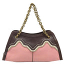 BOTTEGA VENETA Kettenhandtasche Canvas Outlet Rosa Gold 169980 Auth 169795V-13