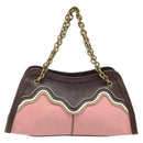 BOTTEGA VENETA Kettenhandtasche Canvas Outlet Rosa Gold 169980 Auth 169795V-2