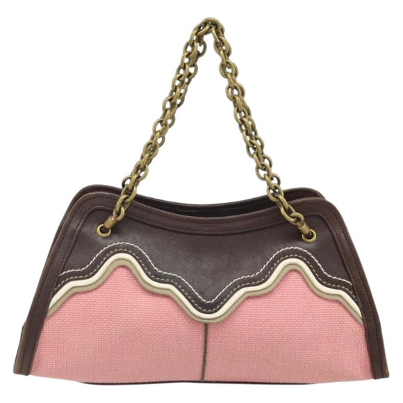 BOTTEGA VENETA Kettenhandtasche Canvas Outlet Rosa Gold 169980 Auth 169795V