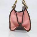 BOTTEGA VENETA Kettenhandtasche Canvas Outlet Rosa Gold 169980 Auth 169795V-3