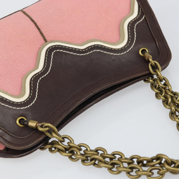 BOTTEGA VENETA Kettenhandtasche Canvas Outlet Rosa Gold 169980 Auth 169795V