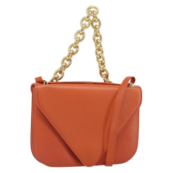 BOTTEGA VENETA Ketten-Schultertasche Leder 2-Wege Braun Gold Original 169800V