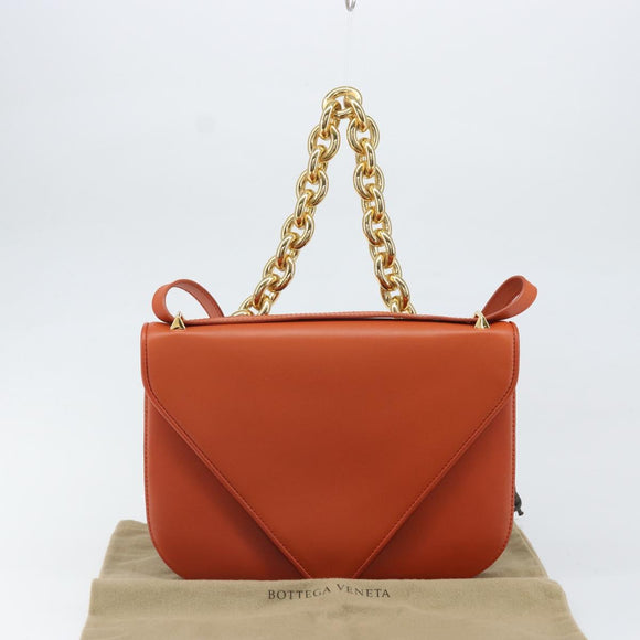BOTTEGA VENETA Ketten-Schultertasche Leder 2-Wege Braun Gold Original 169800V
