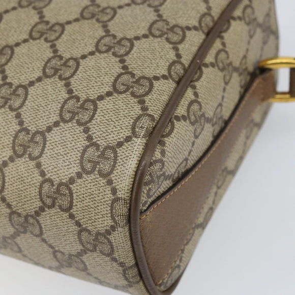 GUCCI GG Supreme Web Sherry Line Bag PVC Beige Gold 89 02 017 Auth 169801