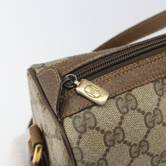 GUCCI GG Supreme Web Sherry Line Bag PVC Beige Gold 89 02 017 Auth 169801