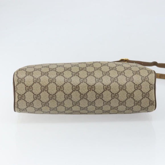 GUCCI GG Supreme Web Sherry Line Bag PVC Beige Gold 89 02 017 Auth 169801