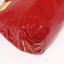 Miu Miu Hand Bag Patent leather 2way Red Gold Auth 169803-12