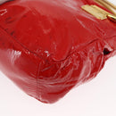Miu Miu Hand Bag Patent leather 2way Red Gold Auth 169803-13