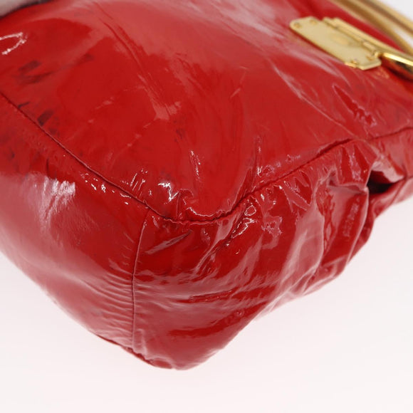 Miu Miu Hand Bag Patent leather 2way Red Gold Auth 169803