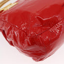 Miu Miu Hand Bag Patent leather 2way Red Gold Auth 169803-14