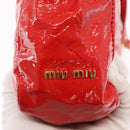 Miu Miu Hand Bag Patent leather 2way Red Gold Auth 169803-16
