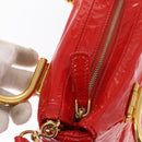 Miu Miu Hand Bag Patent leather 2way Red Gold Auth 169803-17