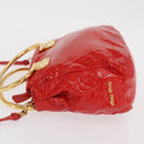 Miu Miu Hand Bag Patent leather 2way Red Gold Auth 169803-5