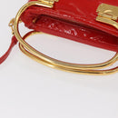 Miu Miu Hand Bag Patent leather 2way Red Gold Auth 169803-7