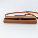Salvatore Ferragamo Gancini Shoulder Wallet Bag Leather Brown Gold Auth 169804V-11