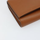 Salvatore Ferragamo Gancini Shoulder Wallet Bag Leather Brown Gold Auth 169804V-13